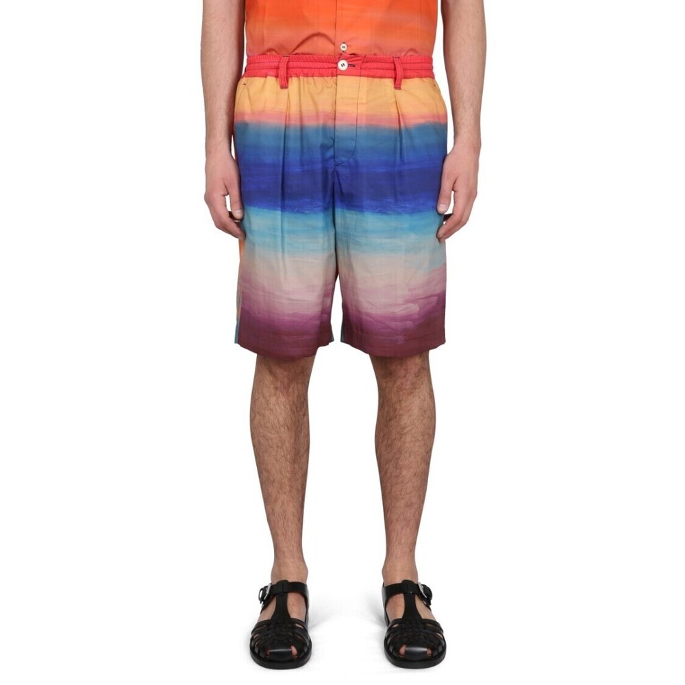 Marni Knee-Length Cotton Bermuda Shorts With Gradient Design